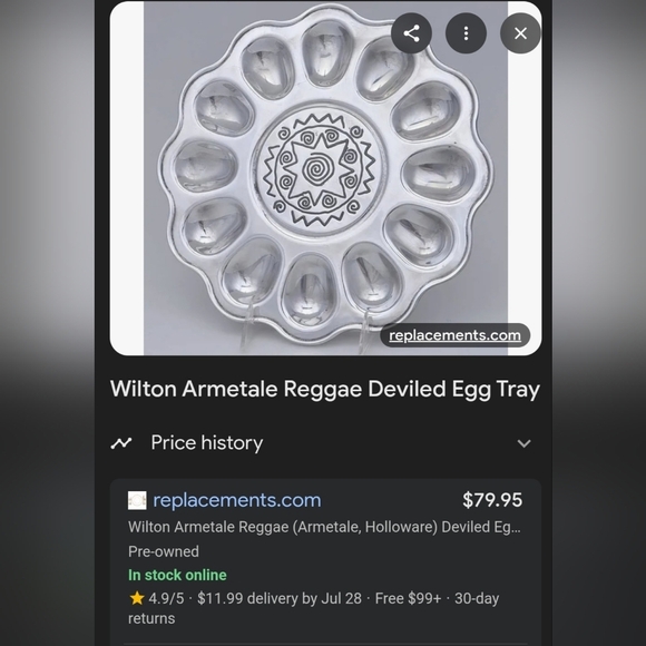 Wilton Armetale Raggae Divided Egg Platter - Picture 7 of 7